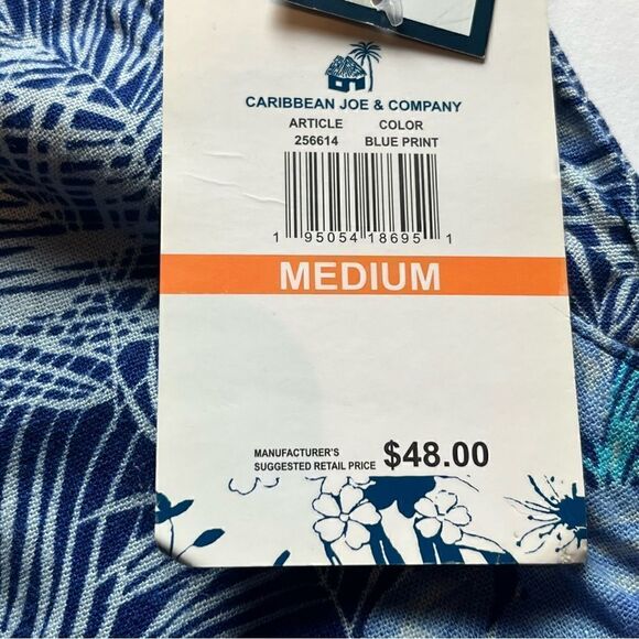 Carribbean Joe Women's Capris Blue TurquoiseLleaf Print Size Medium - Picture 8 of 9